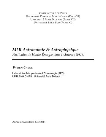 M2R Astronomie & Astrophysique - APC