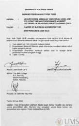 UNIVERSITI MALAYSIA SABAH BORANG PENGESAHAN ... - UMS