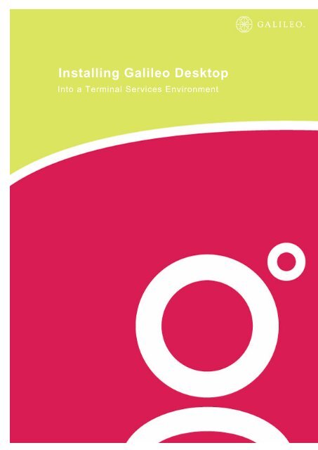 Installing Galileo Desktop - Travelport Support