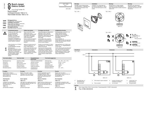 Busch-InfolineÂ® Lichtsignal-Einsatz 1564 U-1x Warnmelder-Einsatz ...