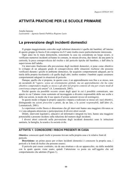 Rapporti ISTISAN 10/3 - Istituto Superiore di Sanità