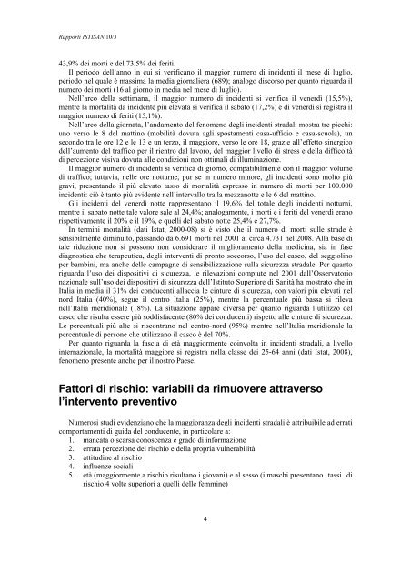 Rapporti ISTISAN 10/3 - Istituto Superiore di Sanità