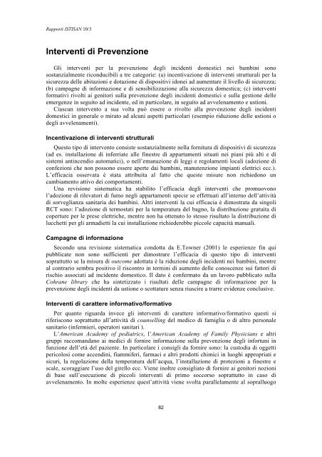 Rapporti ISTISAN 10/3 - Istituto Superiore di Sanità