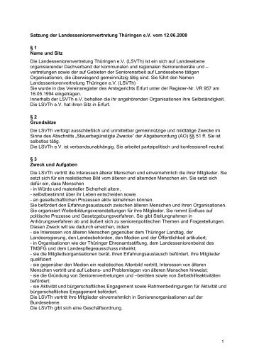 Satzung der Landesseniorenvertretung ThÃ¼ringen e