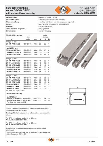 SES cable trunking GG FFF --- DDD III NNN --- AAA 777 /// 55 series ...