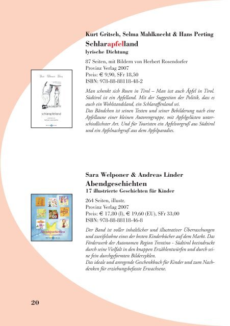 Verlagskatalog - Der Provinz Verlag