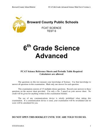 6 Grade Science Advanced