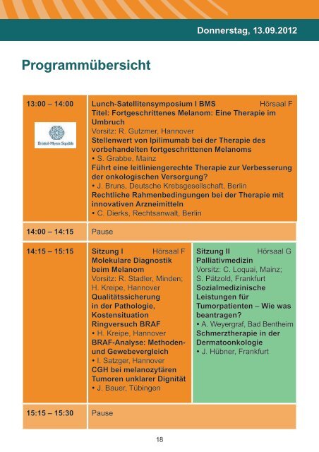 Programm - Arbeitsgemeinschaft Dermatologische Onkologie