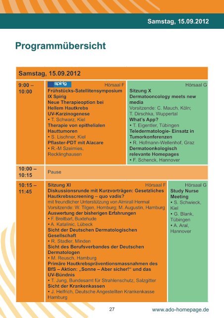 Programm - Arbeitsgemeinschaft Dermatologische Onkologie