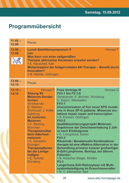 Programm - Arbeitsgemeinschaft Dermatologische Onkologie