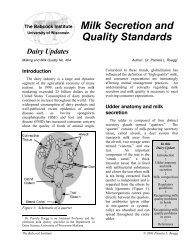 Milk Secretion and Quality Standards - Babcock Institute - University ...