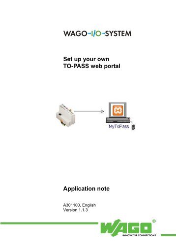 Set up your own TO-PASS web portal Application note - Wago