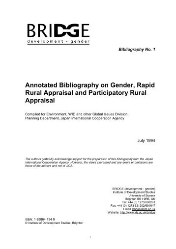 Annotated Bibliography on Gender, Rapid Rural Appraisal ... - Bridge