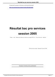 RÃ©sultat bac pro services session 2005 - Economie et Gestion au ...