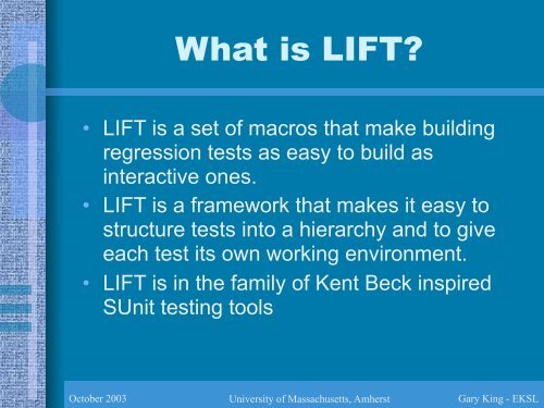 LIsp Framework for Testing - Common Lisp.net