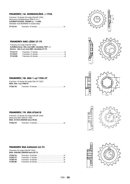 Se Gruppkatalog 105 fÃ¶r fler kamkedjor (pdf, nytt ... - Roffes Motor