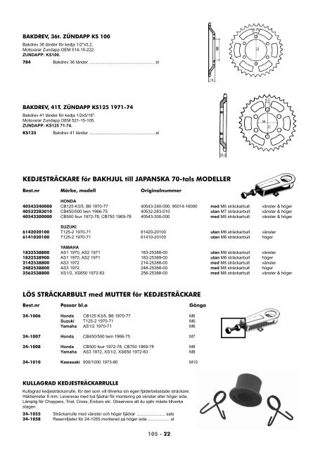 Se Gruppkatalog 105 fÃ¶r fler kamkedjor (pdf, nytt ... - Roffes Motor