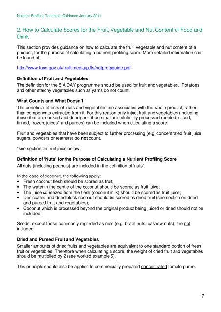 Nutrient Profiling Technical Guidance - Gov.uk