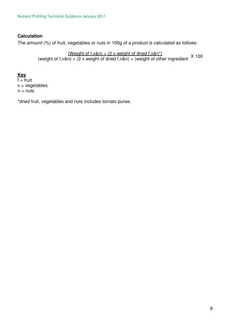 Nutrient Profiling Technical Guidance - Gov.uk