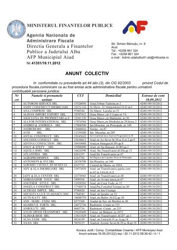 anunt colectiv - ANAF