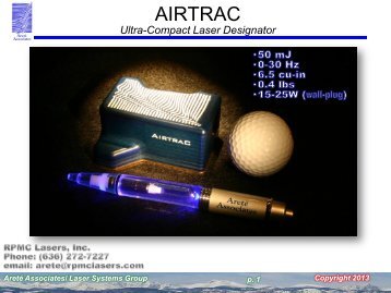 Solid state deep UV laser for Raman detection of CB ... - RPMC Lasers