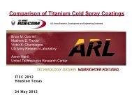 Comparison of Titanium Cold Spray Coatings - US Army Research ...