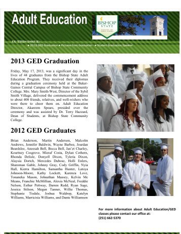 2013 GED Graduation 2012 GED Graduates - Bishop State ...