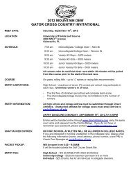 2012 mountain dew gator cross country invitational - GatorZone.com