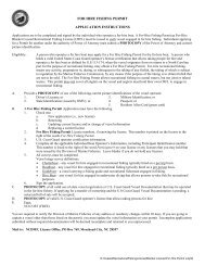 FOR HIRE FISHING PERMIT APPLICATION INSTRUCTIONS