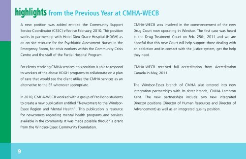 ANNUAL REPORT - Canadian Mental Health Association