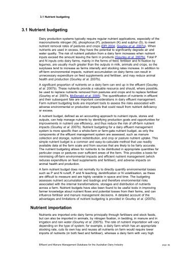 3.1 Nutrient budgeting Nutrient importation - Dairying For Tomorrow