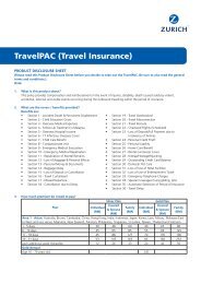 TravelPAC (Travel Insurance) - Zurich Insurance