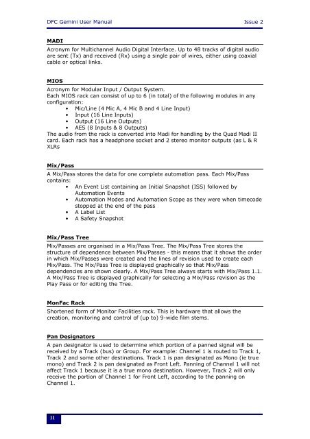 DFC Gemini User Manual - AMS Neve