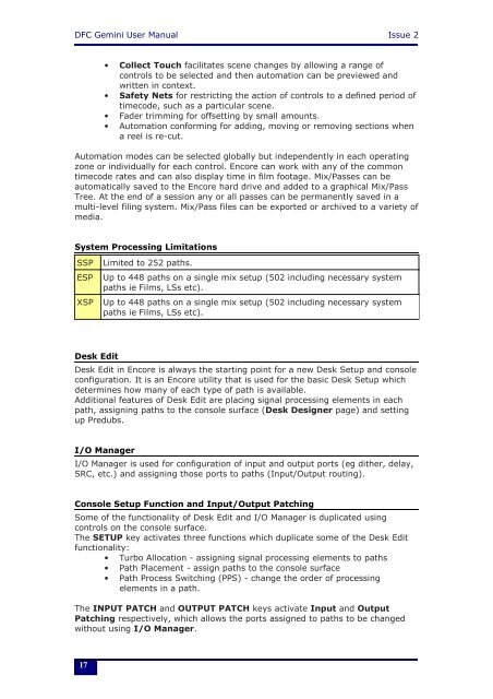 DFC Gemini User Manual - AMS Neve