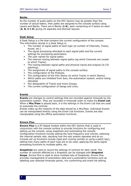 DFC Gemini User Manual - AMS Neve