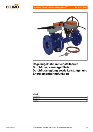 Regelkugelhahn mit einstellbarem Durchfluss ... - Belimo