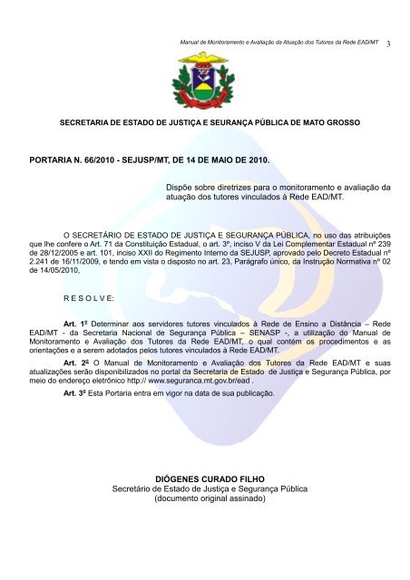 Manual de Monitoramento e AvaliaÃ§Ã£o dos Tutores da Rede EaD