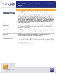 ProSafeÂ® 48-port Gigabit Smart Switch Data Sheet GS748T - Netgear