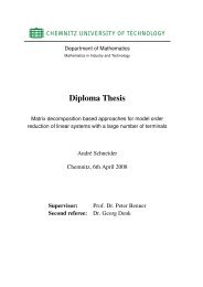 Matrix decomposition based approaches for model order reduction ...