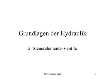 Grundlagen der Hydraulik