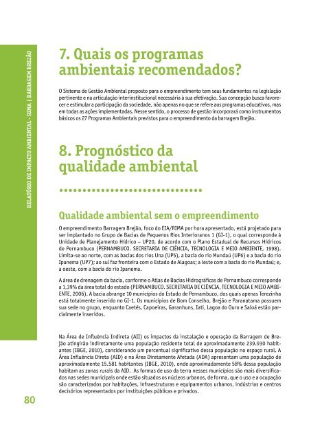 Barragem BrejÃ£o - CPRH - Governo do Estado de Pernambuco