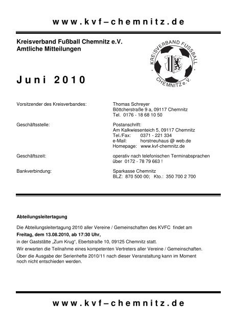 www . kvf – chemnitz . de Kreisverband Fußball ... - Klaffenbach