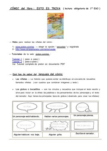 CÃMIC del libro : ESTO ES TROYA ( lectura obligatoria de 1Âº ESO ...