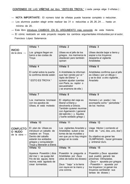 CÃMIC del libro : ESTO ES TROYA ( lectura obligatoria de 1Âº ESO ...