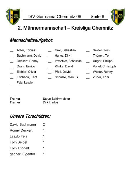 TSV Germania Chemnitz 08 SV Stahl Reichenhain - Citec.cc