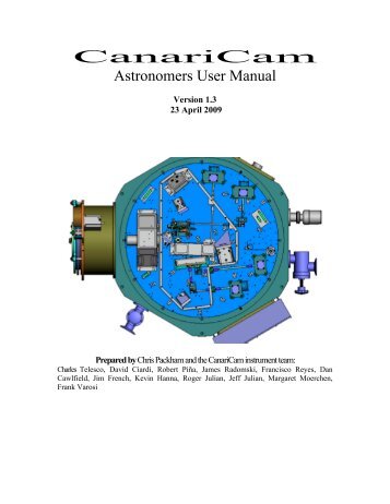 CanariCam User Manual - Gran Telescopio CANARIAS