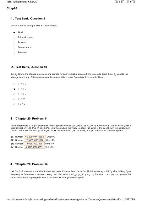 Chap20 1. Test Bank, Question 5 2. Test Bank, Question 18 3 ...