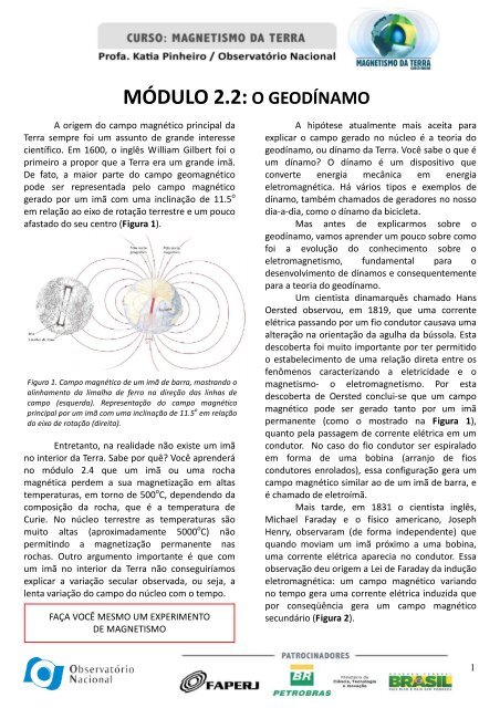 MÃDULO 2.2: O GEODÃNAMO