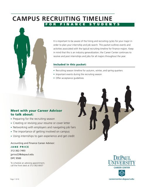 Campus Recruiting Timeline For Finance Students The Career Center