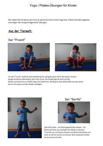 Yoga / Pilates-Übungen für Kinder - spielen-lernen-bewegen